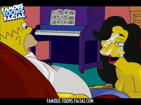 Жена Гомера из Симпсонов смотерла, как он спокал другую бабу